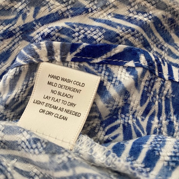 Lovestitch Blue palm Print Trapeze Dress - Picture 4 of 7